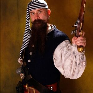 Striped Pirate Costume set : vest, hat, socks. (Shirt sold in another listing)